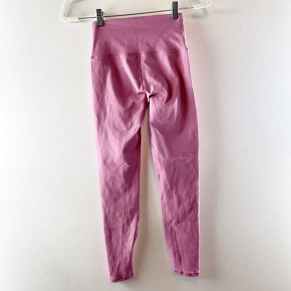 Alo High Waist 7/8 Airbrush Leggings in Pink Wild Rose XS